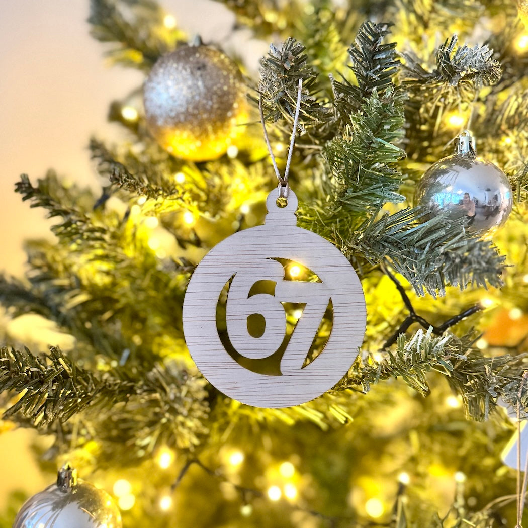 Wooden 67-Christmas bauble