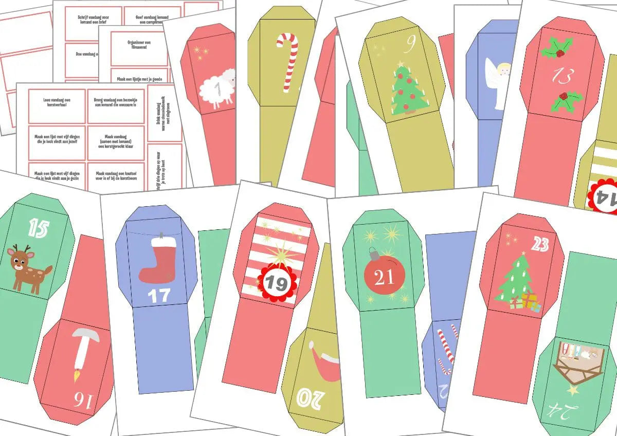 Adventskalender envelopjes knutselen