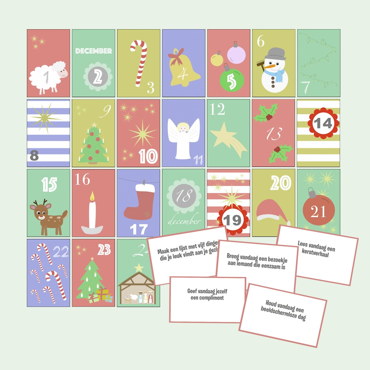 Adventskalender envelopjes knutselen