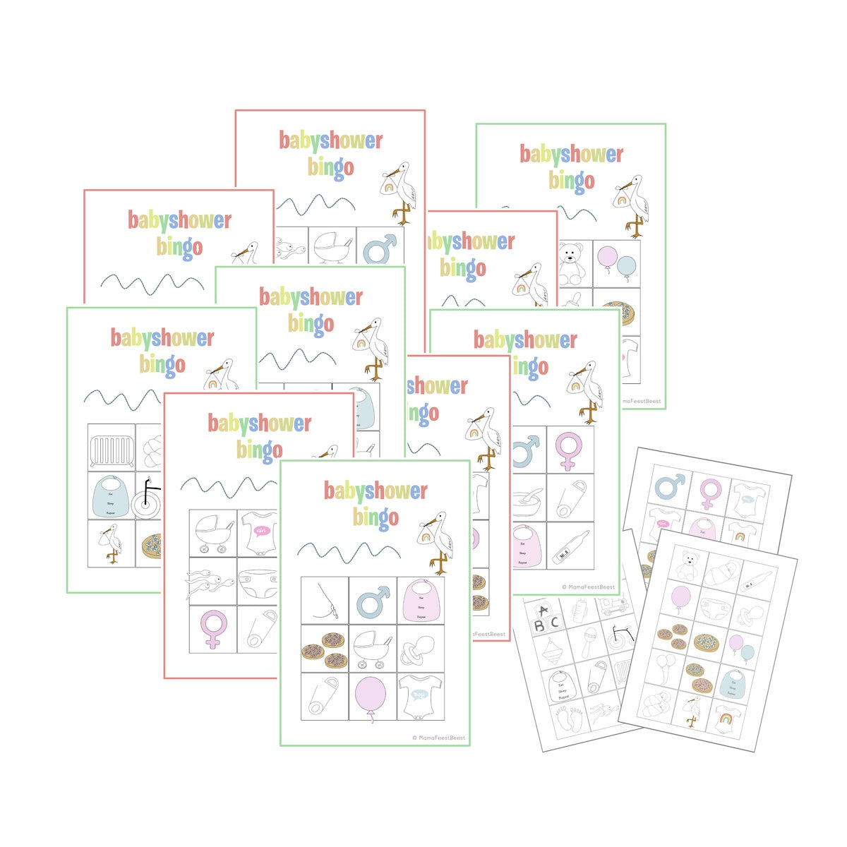 Babyshower printen - regenboog