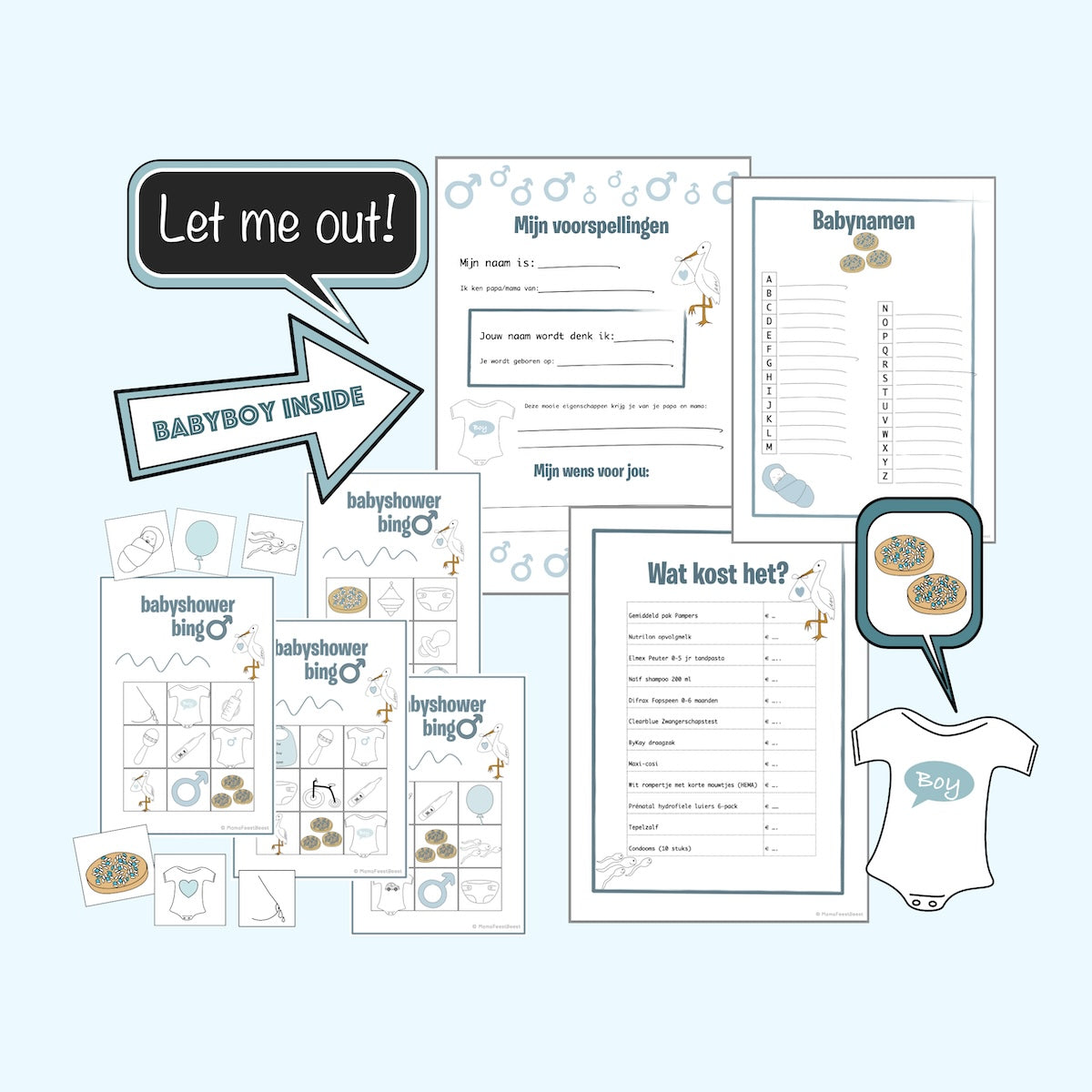 Babyshower printen - jongen
