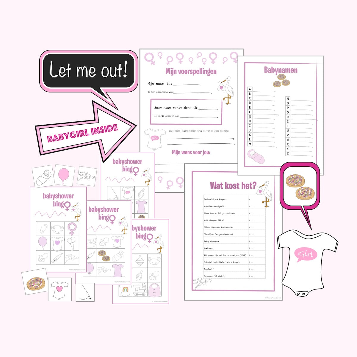 Babyshower printen - meisje