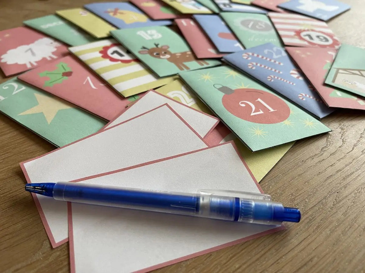 Adventskalender envelopjes knutselen
