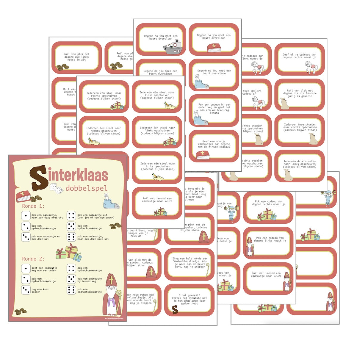 Sinterklaas dobbelspel met opdrachten