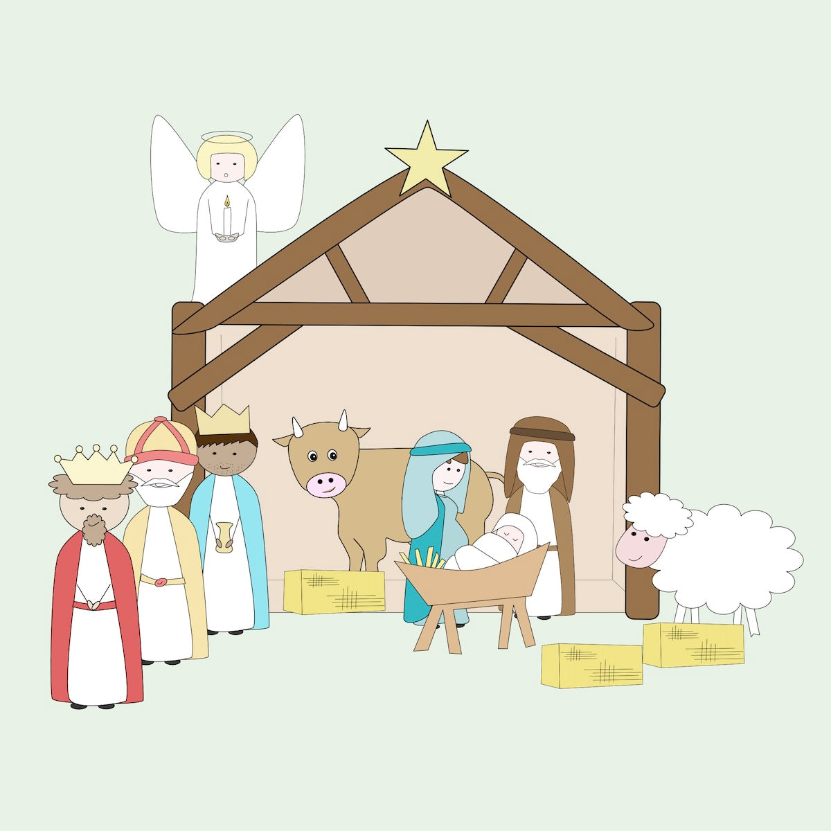 Kerststal knutselen