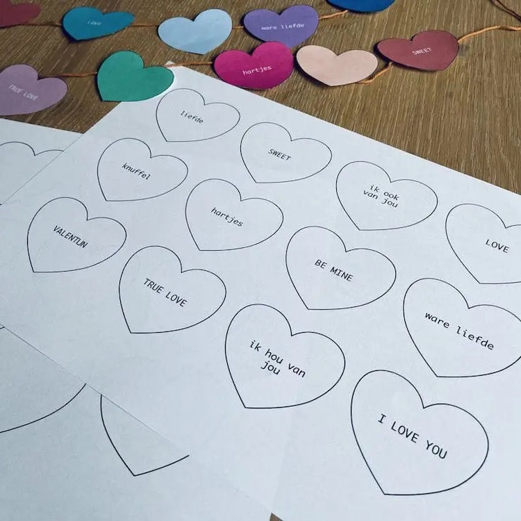 Hartjes slinger printable