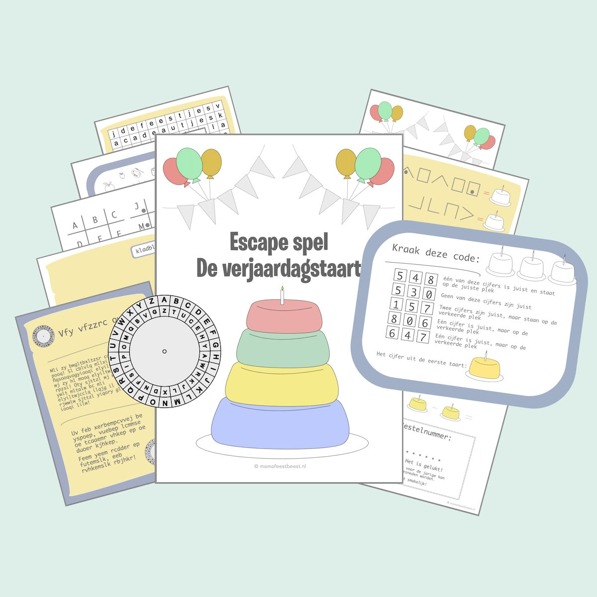 Escape spel voor thuis - verjaardagstaart