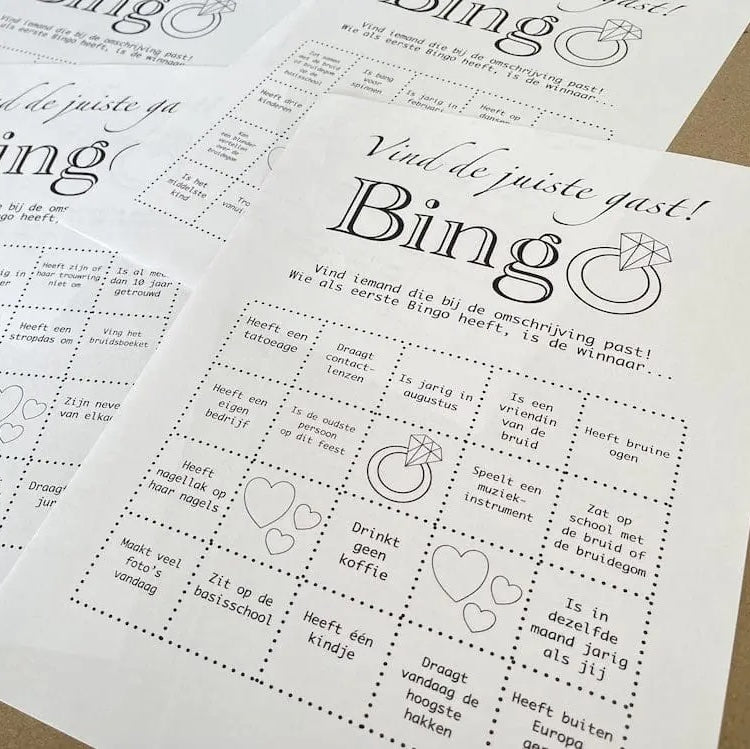 Bruiloft bingo