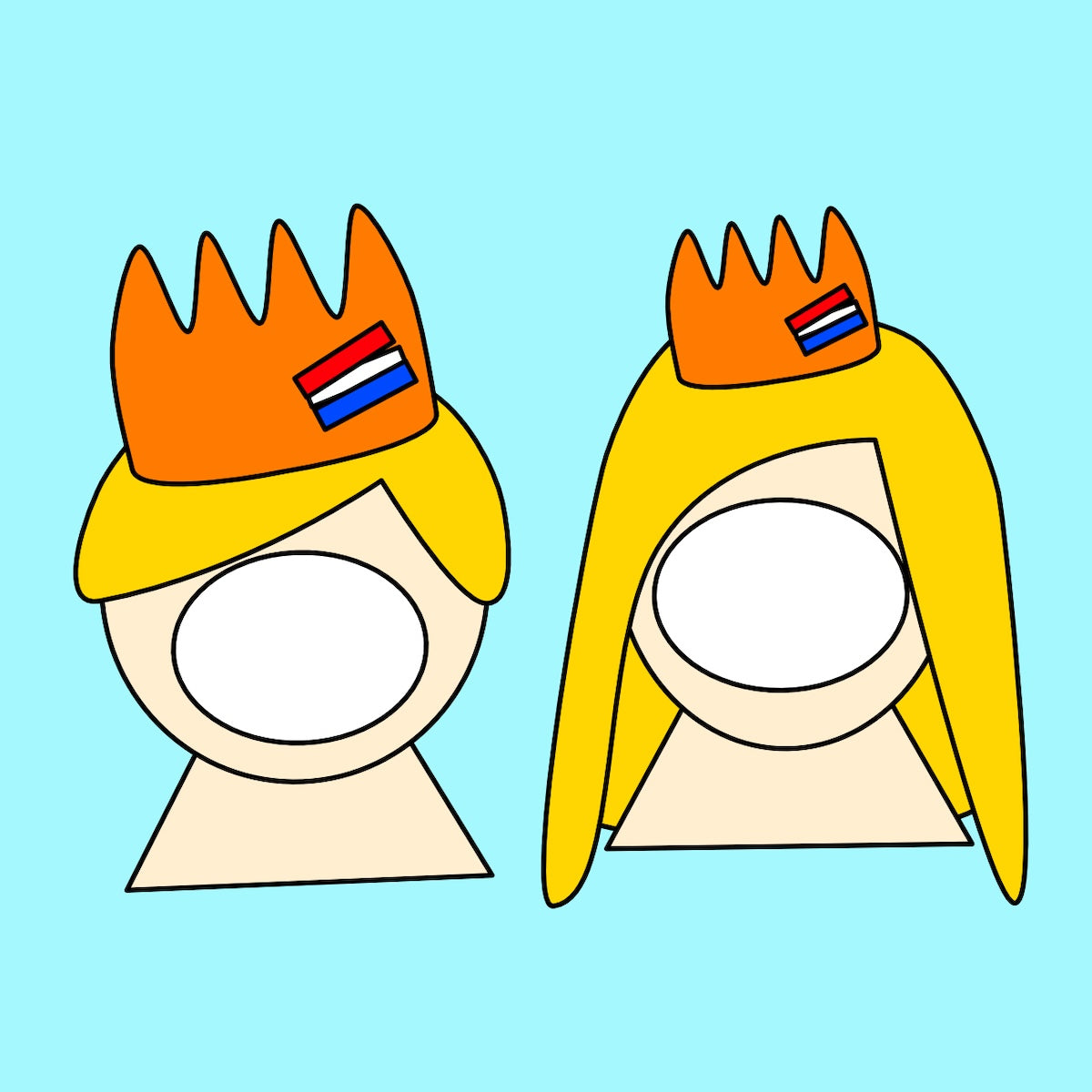 Willem en Maxima masker (+ koningsdag props)