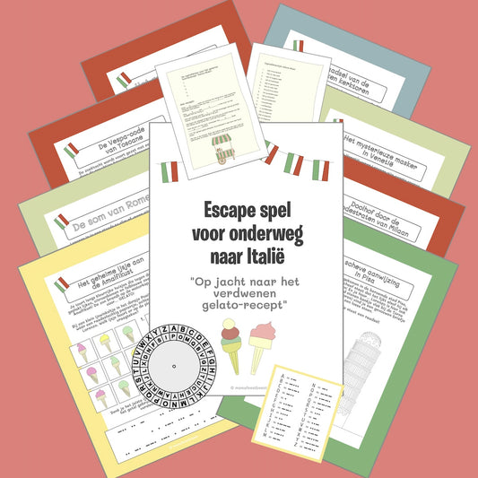 Escape spel voor onderweg - Italië 'Het verdwenen gelato-recept'