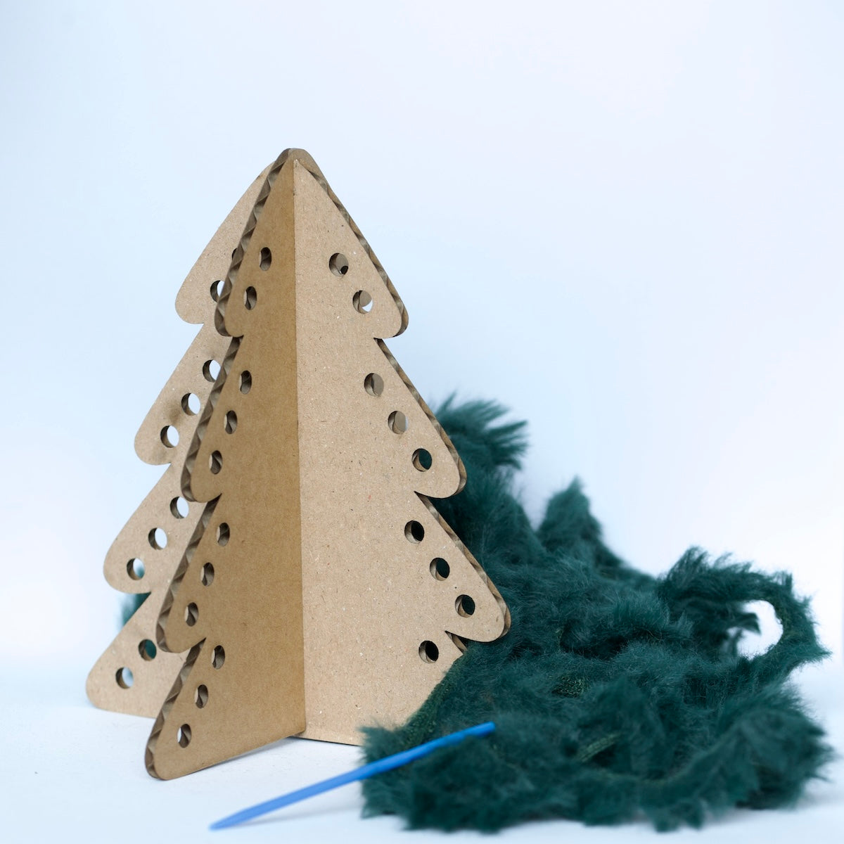Christmas tree with lacing holes - cardboard