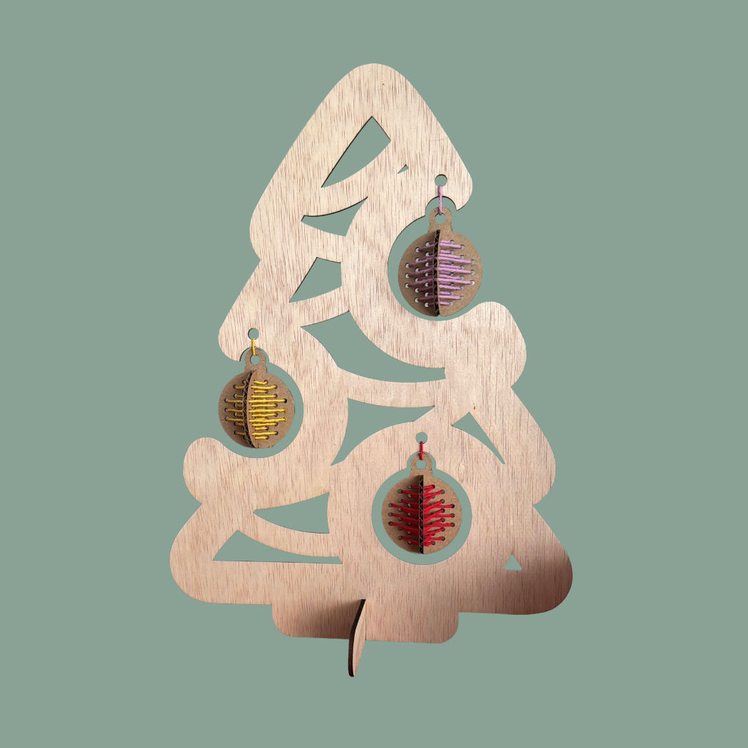 Cross stitch Christmas baubles (5 pieces)