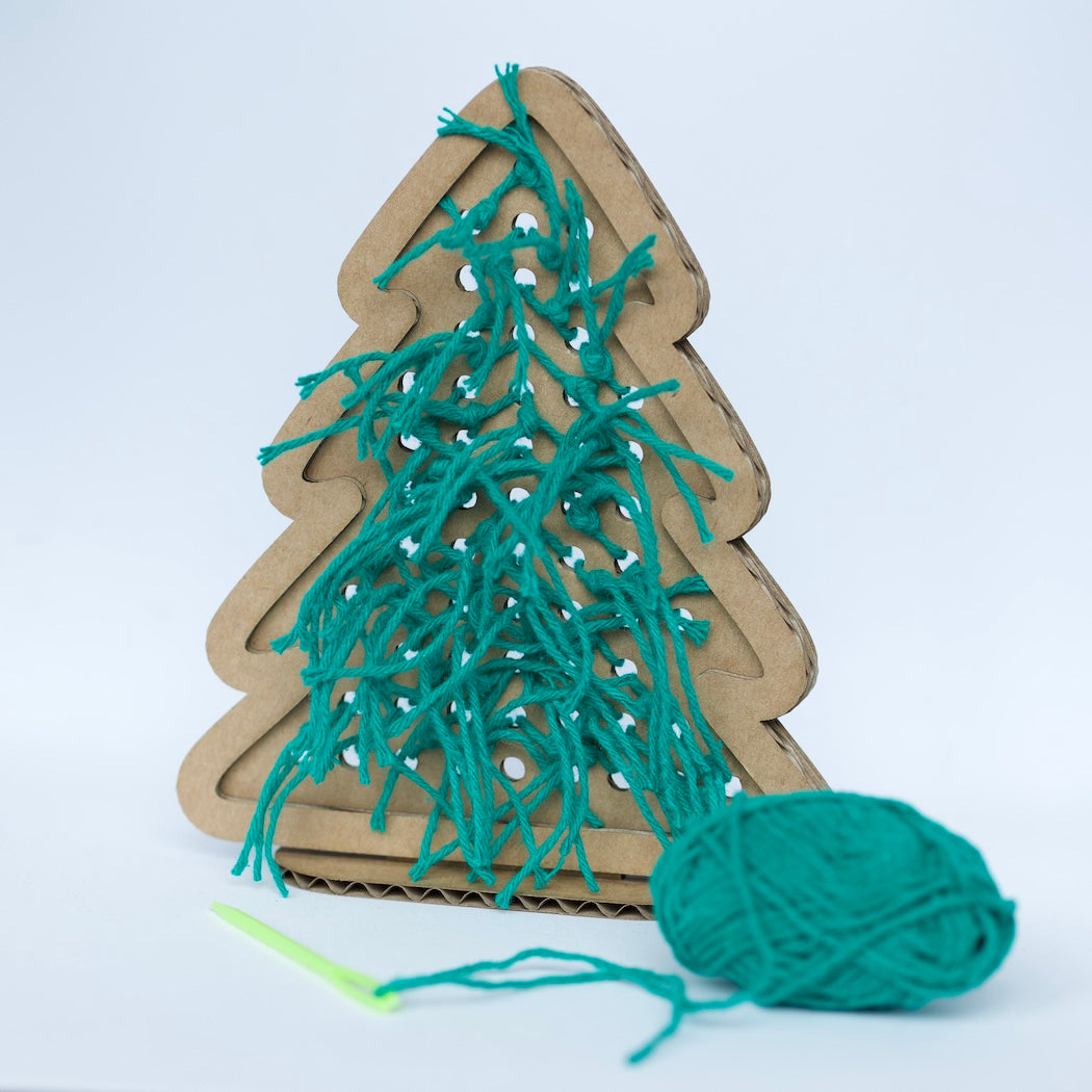 Kerstboom borduren karton