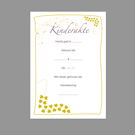 Kinderakte trouwen - goud