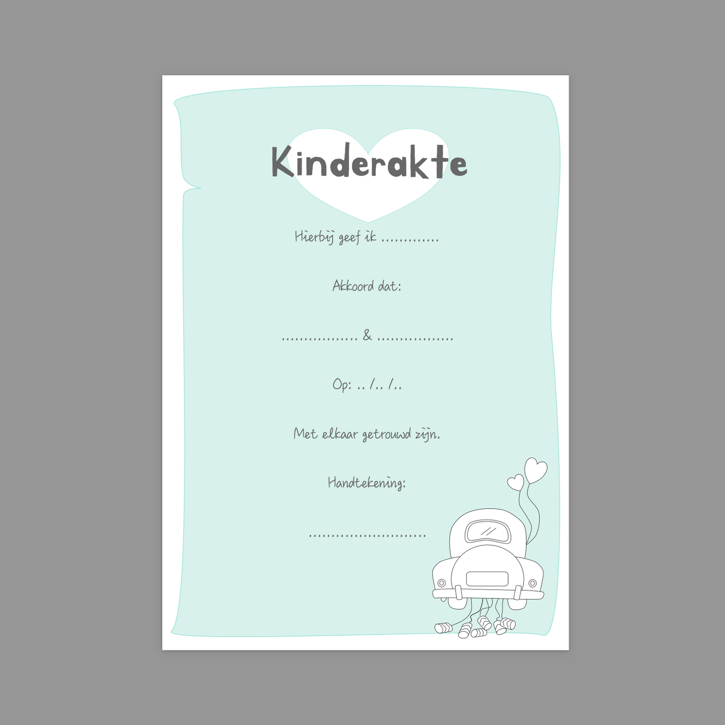 Kinderakte trouwen - groen