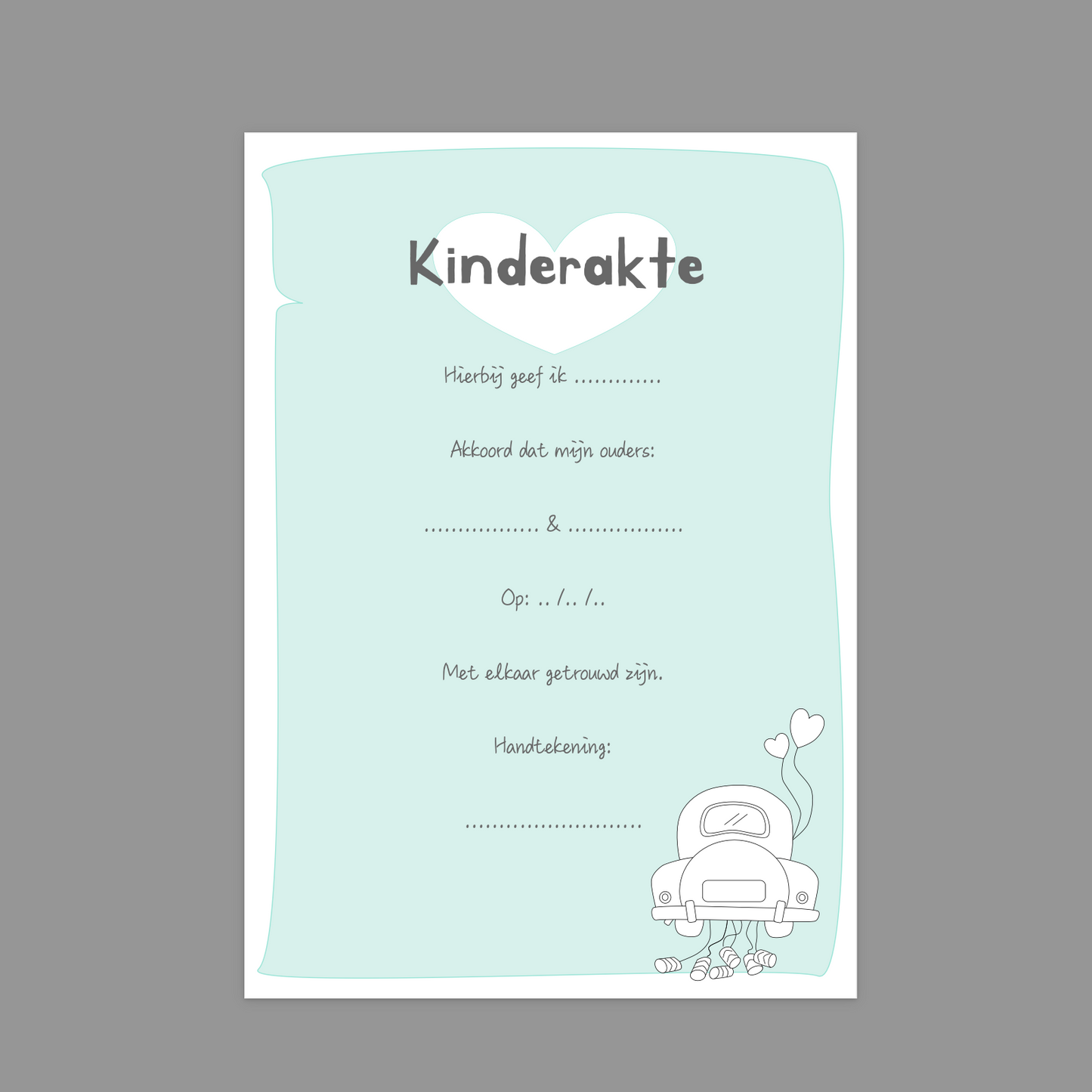 Kinderakte trouwen - groen