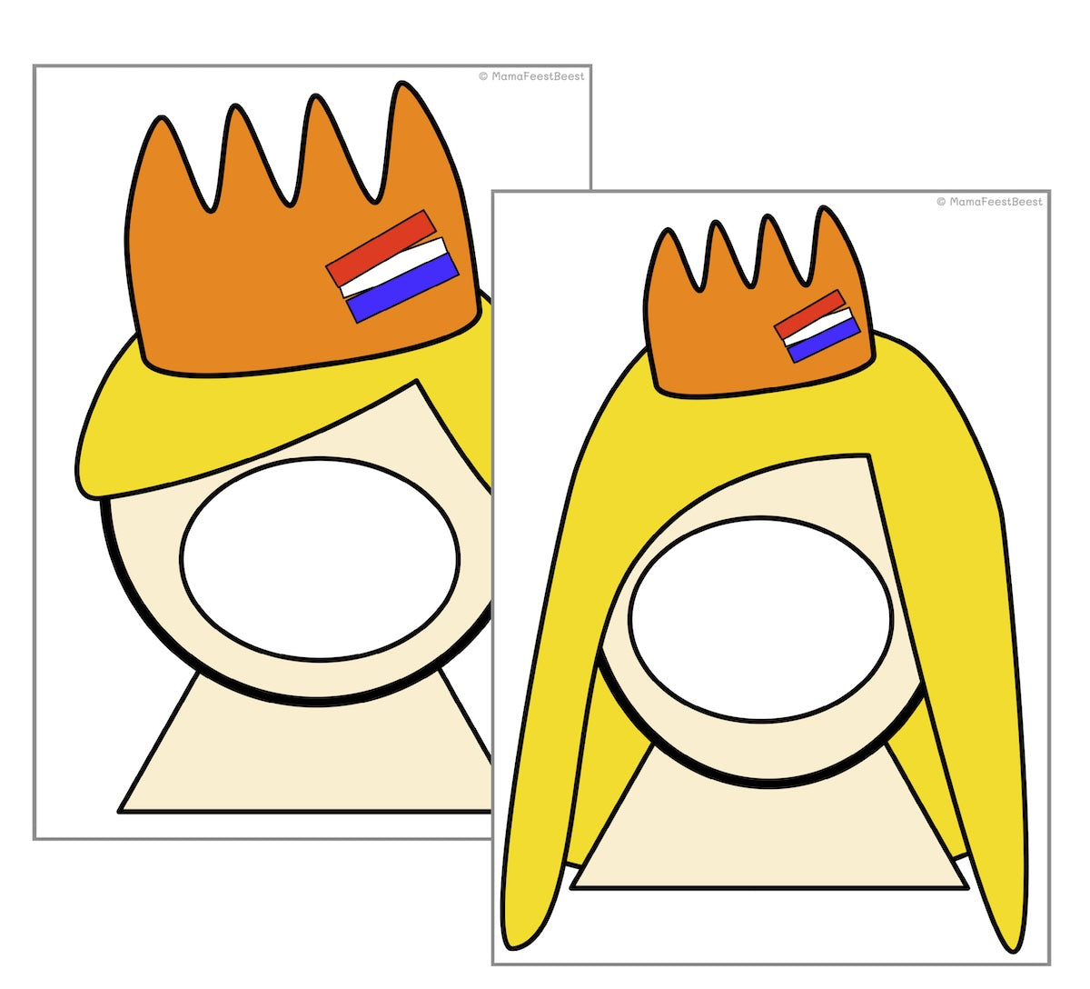 Willem en Maxima masker (+ koningsdag props)