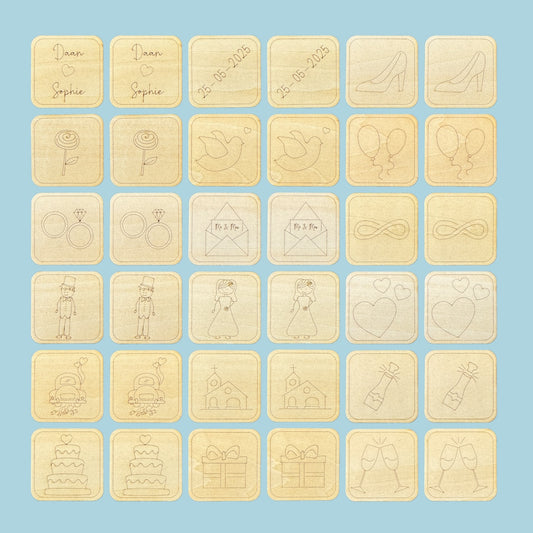 Gepersonaliseerd memory spel - trouwen