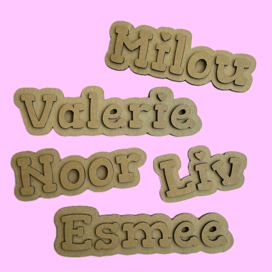 Kartonnen naampuzzels (5 stuks)