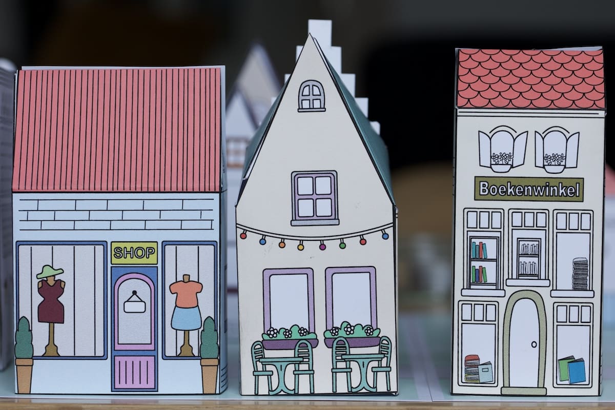 Papieren stadje – printable knutselpakket