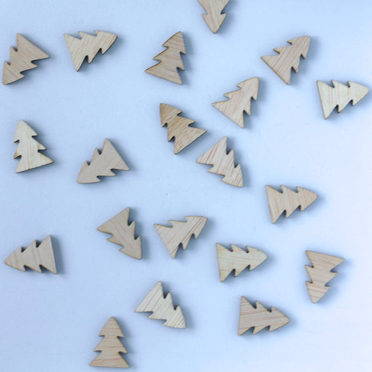 Houten tafelconfetti – kerstbomen